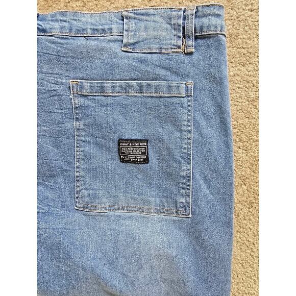NWT 8&9 MFG Strapped Up Slim Utility Medium Washed Jeans‎ Streetwear Size 42 - Picture 6 of 6
